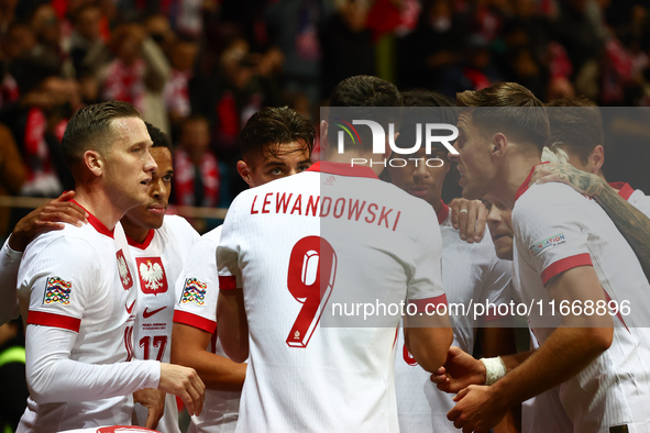 Robert Lewandowski of Poland during UEFA Nations League football match Poland - Croatia at National Stadium in Warsaw, Poland on October 15,...