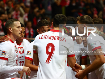 Robert Lewandowski of Poland during UEFA Nations League football match Poland - Croatia at National Stadium in Warsaw, Poland on October 15,...