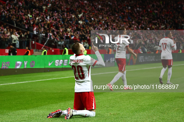 Sebastian Szymanski of Poland celebrates the goal during UEFA Nations League football match Poland - Croatia at National Stadium in Warsaw,...