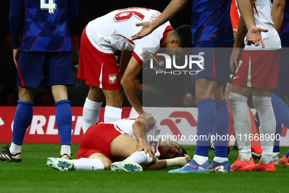 Robert Lewandowski of Poland during UEFA Nations League football match Poland - Croatia at National Stadium in Warsaw, Poland on October 15,...