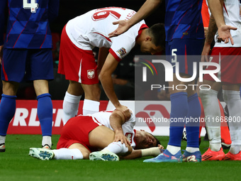 Robert Lewandowski of Poland during UEFA Nations League football match Poland - Croatia at National Stadium in Warsaw, Poland on October 15,...