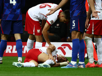 Robert Lewandowski of Poland during UEFA Nations League football match Poland - Croatia at National Stadium in Warsaw, Poland on October 15,...