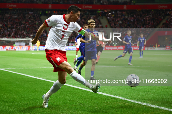 Robert Lewandowski of Poland during UEFA Nations League football match Poland - Croatia at National Stadium in Warsaw, Poland on October 15,...