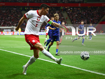 Robert Lewandowski of Poland during UEFA Nations League football match Poland - Croatia at National Stadium in Warsaw, Poland on October 15,...