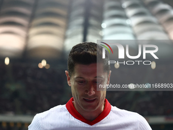 Robert Lewandowski of Poland during UEFA Nations League football match Poland - Croatia at National Stadium in Warsaw, Poland on October 15,...