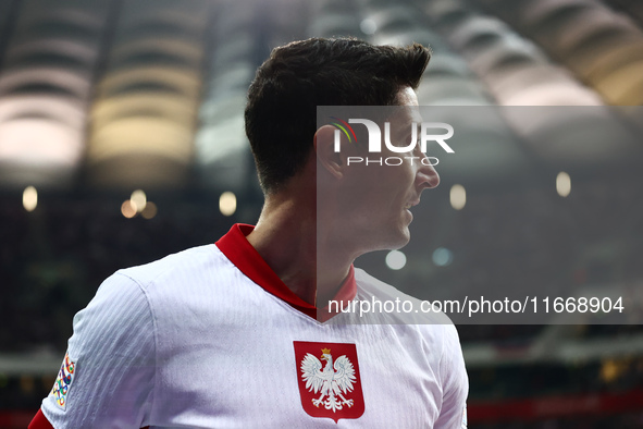 Robert Lewandowski of Poland during UEFA Nations League football match Poland - Croatia at National Stadium in Warsaw, Poland on October 15,...