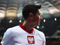 Robert Lewandowski of Poland during UEFA Nations League football match Poland - Croatia at National Stadium in Warsaw, Poland on October 15,...