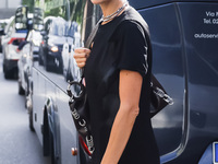 Irina Shayk attends the Max Mara Fashion Show during the Milan Womenswear Spring/Summer 2025 in Milan, Italy, on September 19, 2024 (