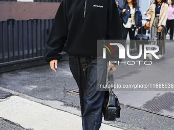 Amelia Gray Hamlin attends the Max Mara Fashion Show during the Milan Womenswear Spring/Summer 2025 in Milan, Italy, on September 19, 2024....