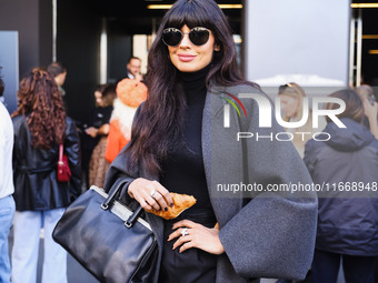 Jameela Jamil attends the Max Mara Fashion Show during the Milan Womenswear Spring/Summer 2025 in Milan, Italy, on September 19, 2024 (