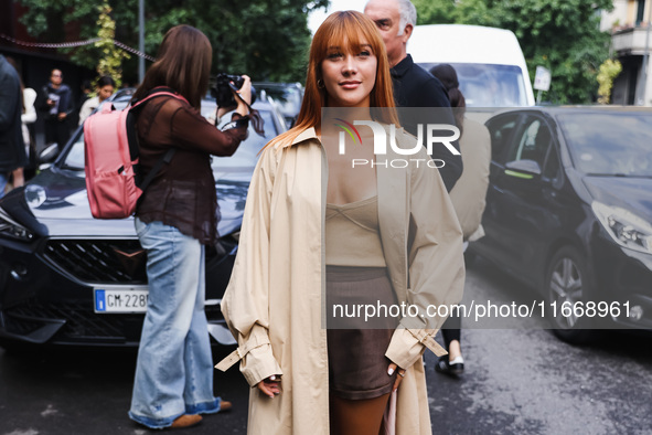 Ludovica Coscione attends the Max Mara Fashion Show during the Milan Womenswear Spring/Summer 2025 in Milan, Italy, on September 19, 2024 