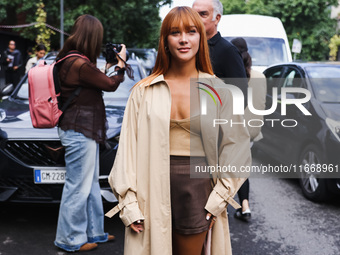 Ludovica Coscione attends the Max Mara Fashion Show during the Milan Womenswear Spring/Summer 2025 in Milan, Italy, on September 19, 2024 (