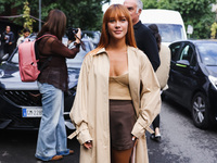 Ludovica Coscione attends the Max Mara Fashion Show during the Milan Womenswear Spring/Summer 2025 in Milan, Italy, on September 19, 2024 (