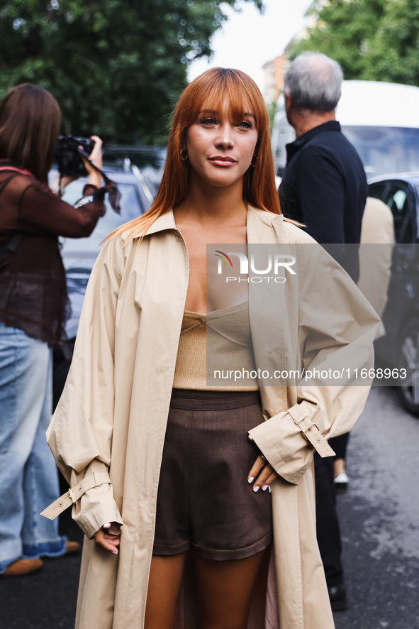 Ludovica Coscione attends the Max Mara Fashion Show during the Milan Womenswear Spring/Summer 2025 in Milan, Italy, on September 19, 2024 