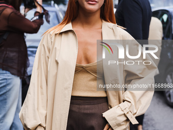 Ludovica Coscione attends the Max Mara Fashion Show during the Milan Womenswear Spring/Summer 2025 in Milan, Italy, on September 19, 2024 (