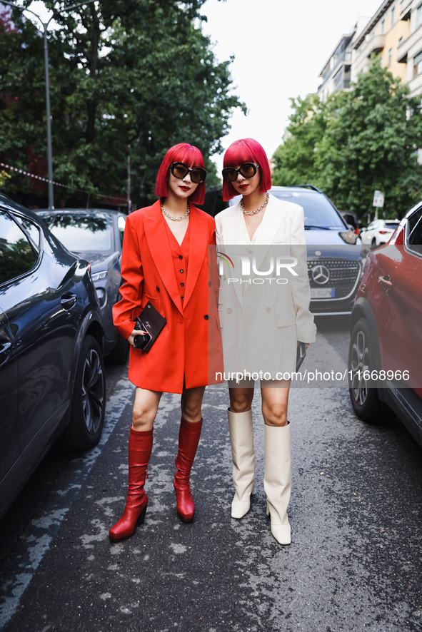 Amiaya attends the Max Mara Fashion Show during the Milan Womenswear Spring/Summer 2025 in Milan, Italy, on September 19, 2024 