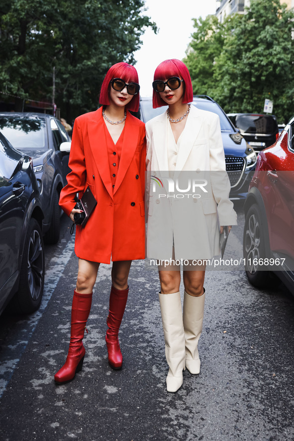 Amiaya attends the Max Mara Fashion Show during the Milan Womenswear Spring/Summer 2025 in Milan, Italy, on September 19, 2024 