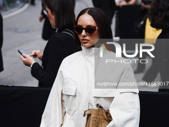 Jade Thirlwall attends the Fendi Fashion Show during the Milan Womenswear Spring/Summer 2025 in Milan, Italy, on September 17, 2024 (