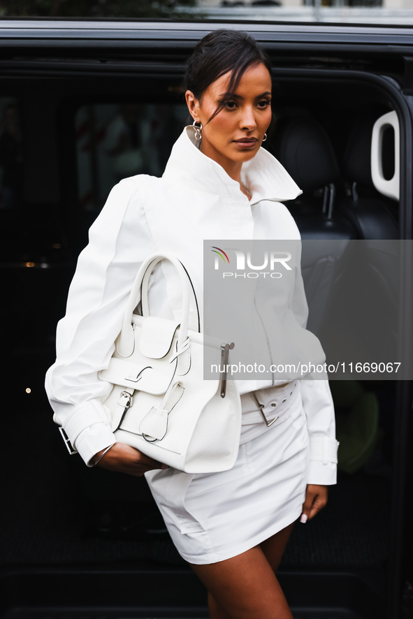 Maya Jama attends the Alberta Ferretti Fashion Show during the Milan Womenswear Spring/Summer 2025 in Milan, Italy, on September 17, 2024 