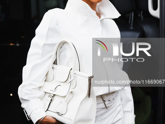 Maya Jama attends the Alberta Ferretti Fashion Show during the Milan Womenswear Spring/Summer 2025 in Milan, Italy, on September 17, 2024 (