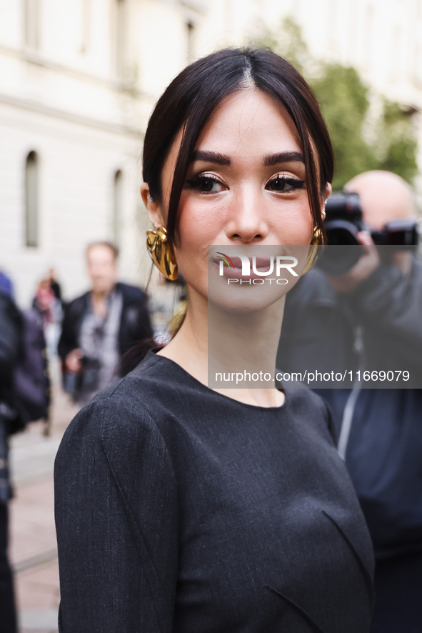 Heart Evangelista attends the Alberta Ferretti Fashion Show during the Milan Womenswear Spring/Summer 2025 in Milan, Italy, on September 17,...