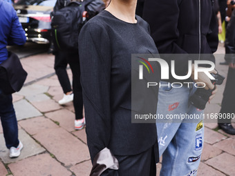 Heart Evangelista attends the Alberta Ferretti Fashion Show during the Milan Womenswear Spring/Summer 2025 in Milan, Italy, on September 17,...