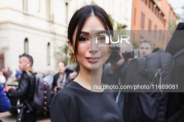 Heart Evangelista attends the Alberta Ferretti Fashion Show during the Milan Womenswear Spring/Summer 2025 in Milan, Italy, on September 17,...