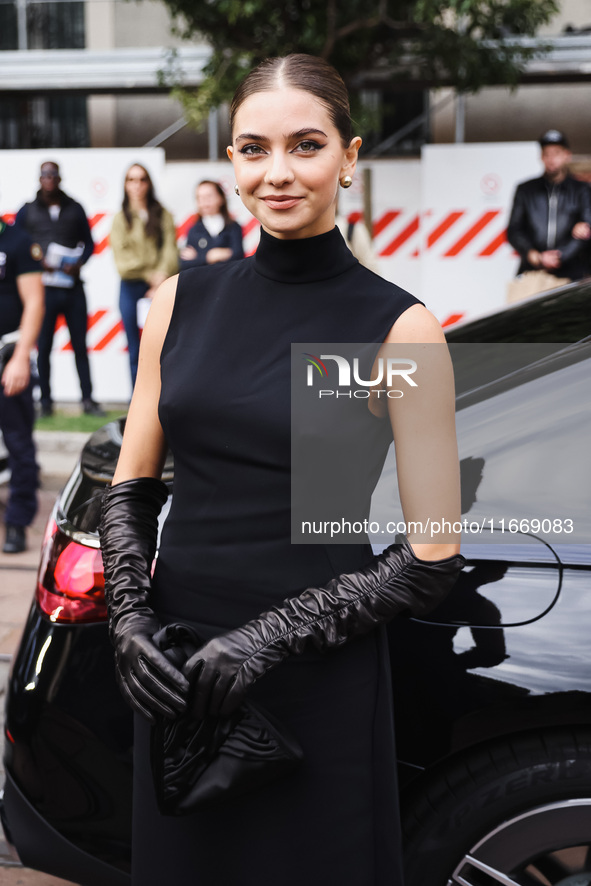 Alessia Lanza attends the Alberta Ferretti Fashion Show during the Milan Womenswear Spring/Summer 2025 in Milan, Italy, on September 17, 202...