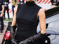 Alessia Lanza attends the Alberta Ferretti Fashion Show during the Milan Womenswear Spring/Summer 2025 in Milan, Italy, on September 17, 202...