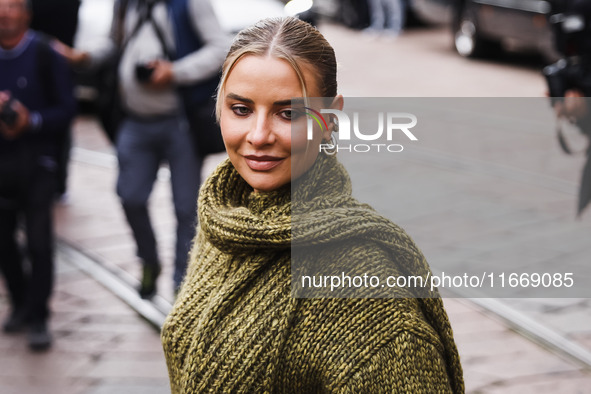 Veronica Ferraro attends the Alberta Ferretti Fashion Show during the Milan Womenswear Spring/Summer 2025 in Milan, Italy, on September 17,...