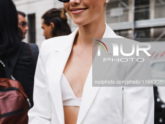 Claire Holt attends the Alberta Ferretti Fashion Show during the Milan Womenswear Spring/Summer 2025 in Milan, Italy, on September 17, 2024...