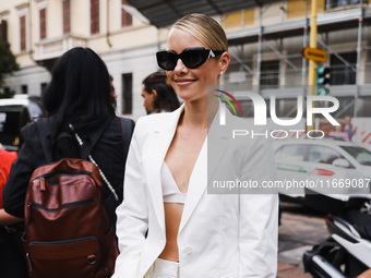 Claire Holt attends the Alberta Ferretti Fashion Show during the Milan Womenswear Spring/Summer 2025 in Milan, Italy, on September 17, 2024...