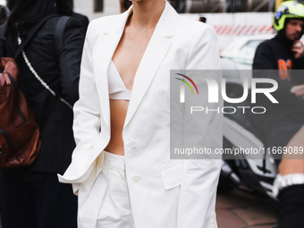 Claire Holt attends the Alberta Ferretti Fashion Show during the Milan Womenswear Spring/Summer 2025 in Milan, Italy, on September 17, 2024...