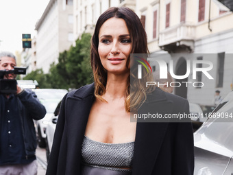 Anna Safroncik attends the Alberta Ferretti Fashion Show during the Milan Womenswear Spring/Summer 2025 in Milan, Italy, on September 17, 20...