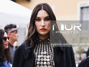 Jacquelyn Jablonski attends the Alberta Ferretti Fashion Show during the Milan Womenswear Spring/Summer 2025 in Milan, Italy, on September 1...