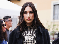 Jacquelyn Jablonski attends the Alberta Ferretti Fashion Show during the Milan Womenswear Spring/Summer 2025 in Milan, Italy, on September 1...