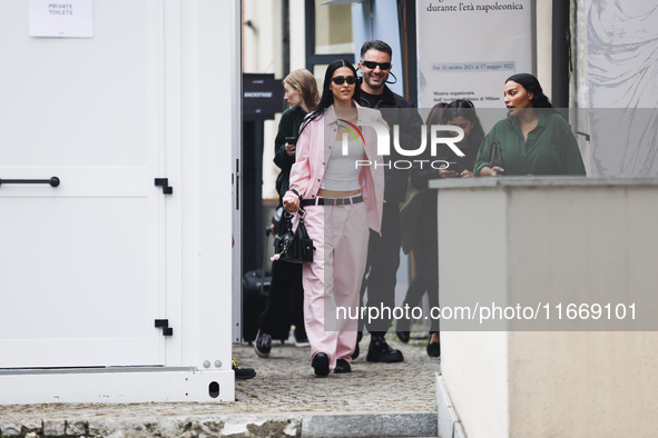 Amelia Gray Hamlin attends the Boss Fashion Show during the Milan Womenswear Spring/Summer 2025 in Milan, Italy, on September 18, 2024 