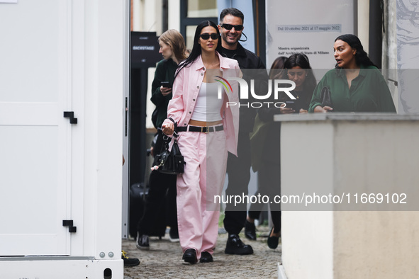 Amelia Gray Hamlin attends the Boss Fashion Show during the Milan Womenswear Spring/Summer 2025 in Milan, Italy, on September 18, 2024 