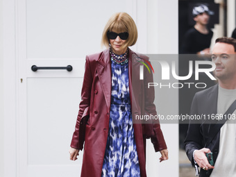 Anna Wintour attends the Boss Fashion Show during the Milan Womenswear Spring/Summer 2025 in Milan, Italy, on September 18, 2024 (