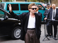 Jamie Campbell Bower attends the Boss Fashion Show during the Milan Womenswear Spring/Summer 2025 in Milan, Italy, on September 18, 2024 (