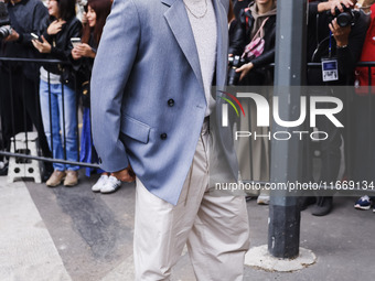 Josh Heuston attends the Boss Fashion Show during the Milan Womenswear Spring/Summer 2025 in Milan, Italy, on September 18, 2024 (