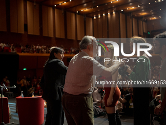 Director Francis Ford Coppola attends the Francis Ford Coppola Masterclass during the 19th Rome Film Festival at Sala Sinopoli in Rome, Ital...