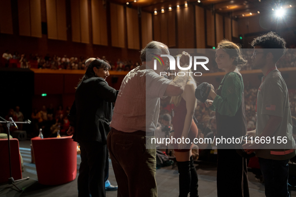 Director Francis Ford Coppola attends the Francis Ford Coppola Masterclass during the 19th Rome Film Festival at Sala Sinopoli in Rome, Ital...