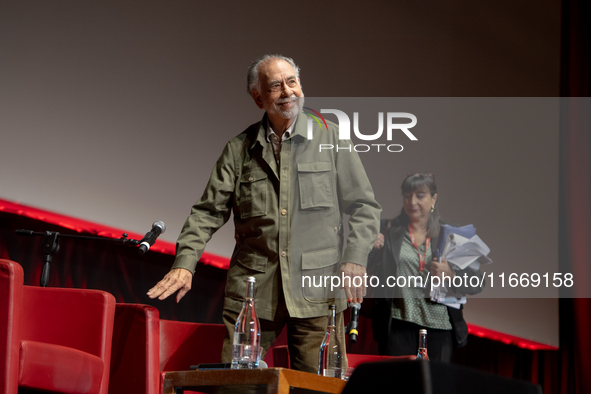 Director Francis Ford Coppola attends the Francis Ford Coppola Masterclass during the 19th Rome Film Festival at Sala Sinopoli in Rome, Ital...