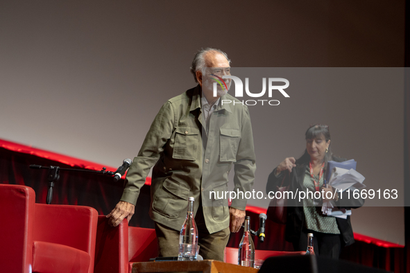 Director Francis Ford Coppola attends the Francis Ford Coppola Masterclass during the 19th Rome Film Festival at Sala Sinopoli in Rome, Ital...