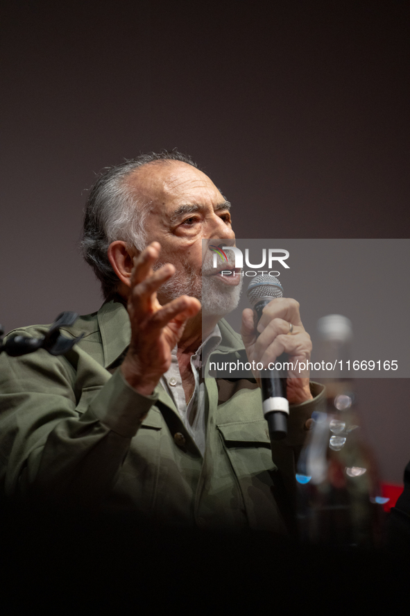 Director Francis Ford Coppola attends the Francis Ford Coppola Masterclass during the 19th Rome Film Festival at Sala Sinopoli in Rome, Ital...