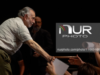 Director Francis Ford Coppola attends the Francis Ford Coppola Masterclass during the 19th Rome Film Festival at Sala Sinopoli in Rome, Ital...