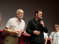 Director Francis Ford Coppola and actor Matt Dillon attend the Francis Ford Coppola Masterclass during the 19th Rome Film Festival at Sala S...