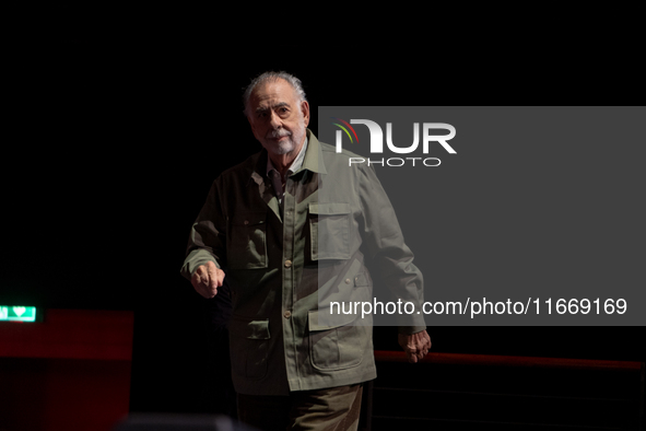 Director Francis Ford Coppola attends the Francis Ford Coppola Masterclass during the 19th Rome Film Festival at Sala Sinopoli in Rome, Ital...