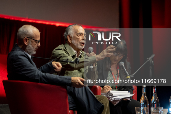 Director Francis Ford Coppola attends the Francis Ford Coppola Masterclass during the 19th Rome Film Festival at Sala Sinopoli in Rome, Ital...